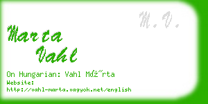 marta vahl business card